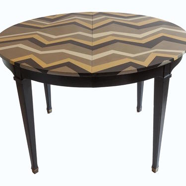 Hand-Painted Vintage Chevron Table