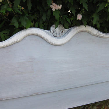Headboard Full Size Bed Vintage French Provincial Poppy Cottage Painted Furniture Custom PAINT to ORDER 