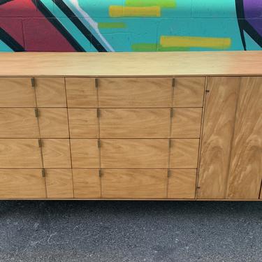 Mid Century Brass And Maple Sideboard
