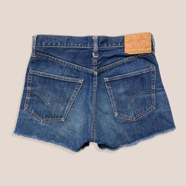 Vintage 1960s LEVI'S 505 Big E Jean Shorts ~ 30 Waist ~ Single Stitch / V Stitch / Gripper Zipper ~ Rare 60s Denim ~ Cutoffs / Cut offs 