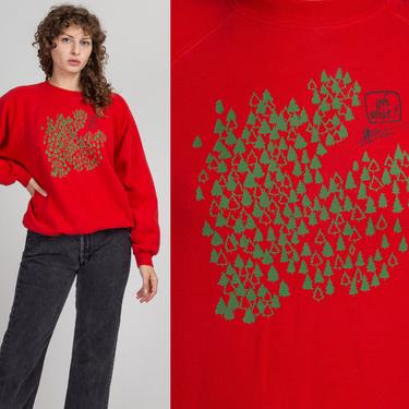 80s &quot;Oh Shit!&quot; Ski Sweatshirt - Men's XL | Vintage Funny Red Winter Tourist Pullover 