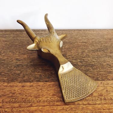 Vintage Brass Steer Boot Jack 