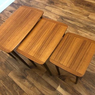 Mid-Century Teak Nesting Tables From Norway - Set of 3 