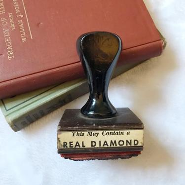 Vintage Office Stamp | 50s 60s Jewelry Shipping Rubber Stamp by blindcatvintage