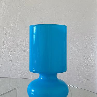 Vintage IKEA Blue Mushroom Glass Lamp