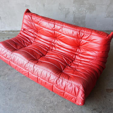 Vintage Ligne Roset Leather Sofa 