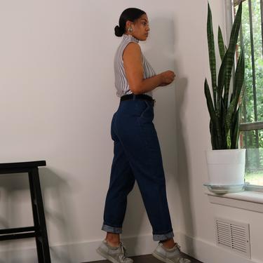 90s High Waist Jeans | Vintage Mom Jeans | Vintage Tapered Leg Jeans | Medium Large 