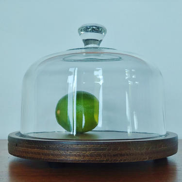 Mid Century Modern Goodwood Cheese Board w Glass Dome Cover 