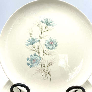 Taylor Smith Taylor Ever Yours Boutonniere  Dinner Plates, Set of 2, Vintage 10&quot; Plate, Light Blue Floral Pattern, Mid Century Dinnerware 