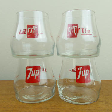 Vintage 7up Lil' Un (4) Glasses | 300ml  10.14oz | Uncola 