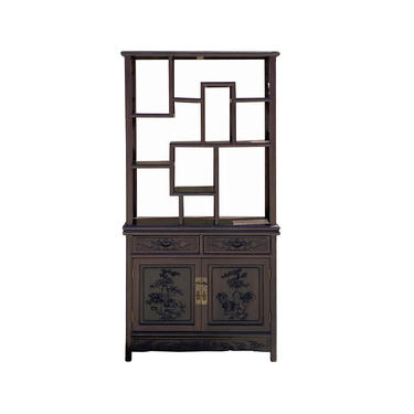 Brown Oriental Two Sided Display Curio Cabinet Room Divider cs6113E 