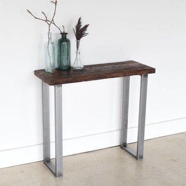 Live Edge Reclaimed Console Table / Industrial Live Edge Console Table 