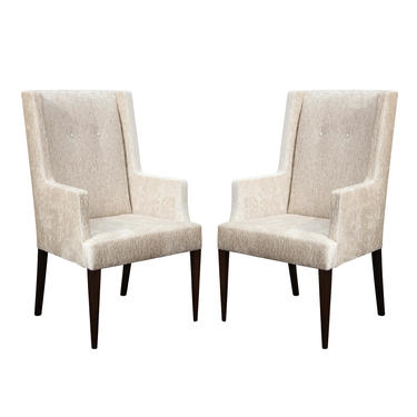Tommi Parzinger Elegant Pair of Upholstered Arm Chairs 1950s