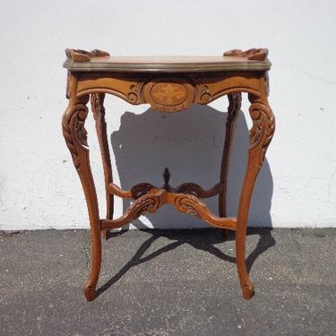 Antique Wood Table Rococo French Provincial Accent Side End Queen Anne Carved Shabby Chic Vintage Painted Chalk Wood Entry Neoclassical 