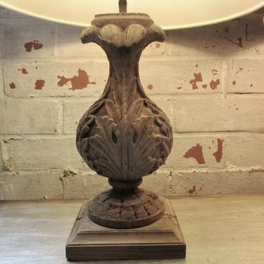 PAIR OF CARVED WOOD LAMPS