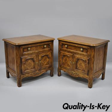 Pair Drexel Cabernet Classics Country French Provincial Nightstand Bedside Table