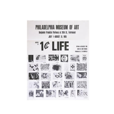 Rare Philadelphia Museum of Art 1 cent life Artist Exhibition Poster - Andy Warhol, Lichtenstein 
