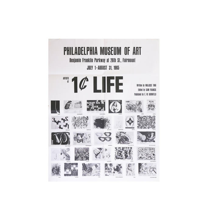 Rare Philadelphia Museum of Art 1 cent life Artist Exhibition Poster - Andy Warhol, Lichtenstein 