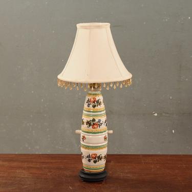 Petite Floral Stripe Ceramic Table Lamp