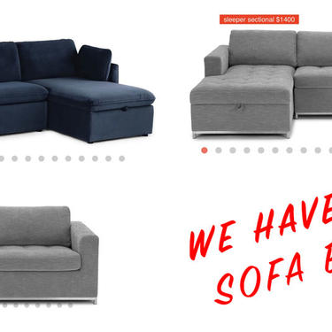 We have over 20 sofas on the floor 