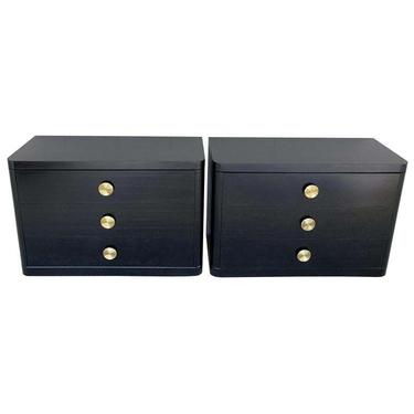 French Modern Black Lacquered Chest