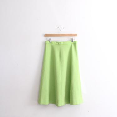 Lime Green 70s Full Midi Skirt 