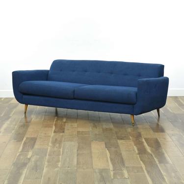 Mid Century Modern Royal Blue Sofa