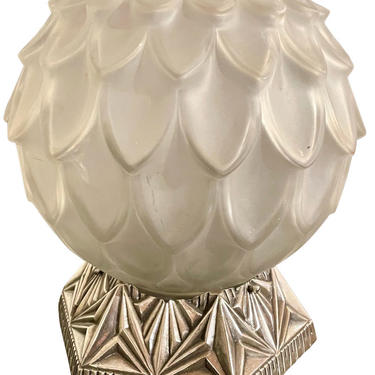 Art Deco Glass Globe Light for Table Top or Ceiling