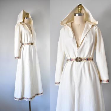 Clermont silk faille 1930s coat, hood long coat, cream 1920s trench coat, duster, vintage coats 