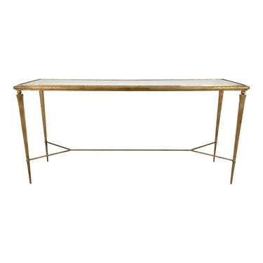 Modern Gold Leaf Finished Metal Console Table