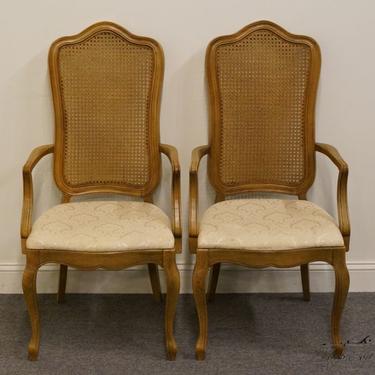 Set of Two THOMASVILLE FURNITURE Tableau Collection French Provincial Cane Back Dining Arm Chairs 701-95 
