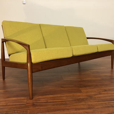 Green and Teak Sofa by Edmund Jorgensen - Made in Denmark 