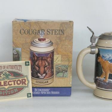 Budweiser Cougar Endangered Species Brazil Beer Stein in a Box 2468B