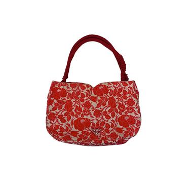 Prada Red Mini Silk Floral Bag