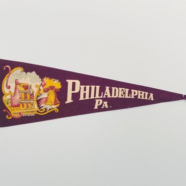 Vintage Philadelphia Pennsylvania Souvenir Pennant 