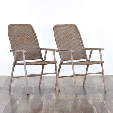 Pair Of Vintage Wicker Folding Chairs