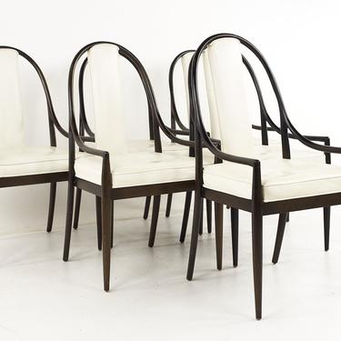Gerry Zanck for Gregori Mid Century Ebonized Walnut Dining Chairs - Set of 6 - mcm 