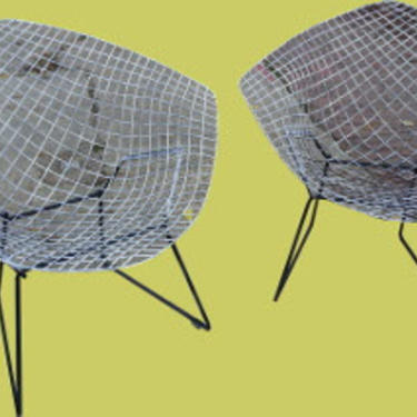 Pair of Bertoia Diamond Chairs ~ $500