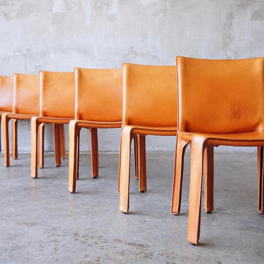 Set of 6 Mario Bellini 'Cab' Chairs 