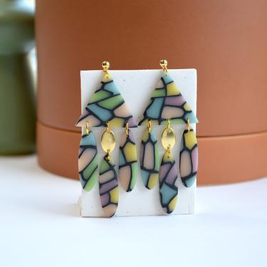 Stained Glass Statement Polymer Clay Earring Collection, Multiple Styles, Unique Gift for Her 