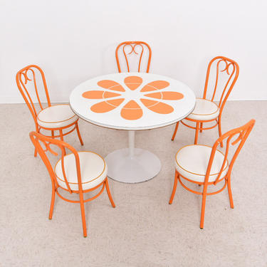Vintage Orange Slice Dining Table Set Table