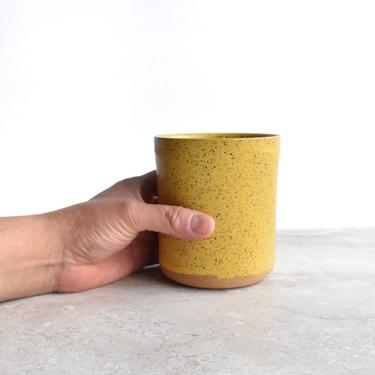 Mustard Yellow Simple Speckled Stoneware Sipper 