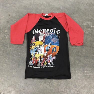 Vintage Genesis Raglan Tee Retro 1980s From Genesis to Revelation + World Tour + Live in Concert + Size Small + Band Shirt + Unisex +Apparel 