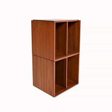 Paul Mayen Rotating Storage Cabinet Walnut Album Holder LP Rack Bookcase Mid Century Modern 