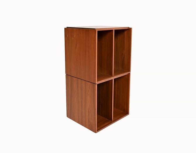 Paul Mayen Rotating Storage Cabinet Walnut Album Holder LP Rack Bookcase Mid Century Modern 