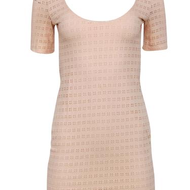 Lovers + Friends - Blush Perforated Cutout Scoop Neck Knit Bodycon Sz S