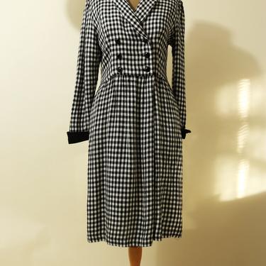 Vintage 1980's Petite Lanz Checkered Flannel Dress 