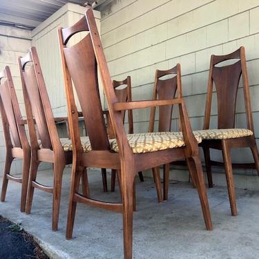 Set of (6) Midcentury Sculptural Dining Chairs
