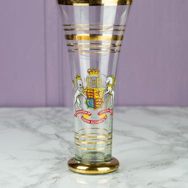 Vintage Queen Elizabeth II 1953 Coronation Pilsner Glass