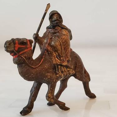 Fine Miniature Antique Franz Bergmann Viennese Austrian Cold Painted Bronze Arab Man Riding Camel Tiny Sculpture 
